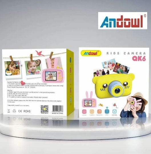 Andowl QK6 Bär Kinder Kompaktkamera 10MP Gelbe