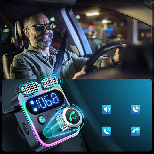 Joyroom FM Transmitter Αυτοκινήτου με Bluetooth / Type-C / USB