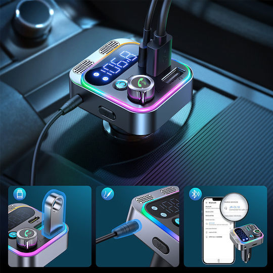 Joyroom FM Transmitter Αυτοκινήτου με Bluetooth / Type-C / USB