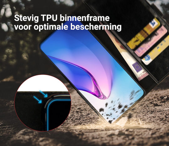 Rosso Element Brieftasche Synthetisches Leder Schwarz (Oppo Reno8 Pro)