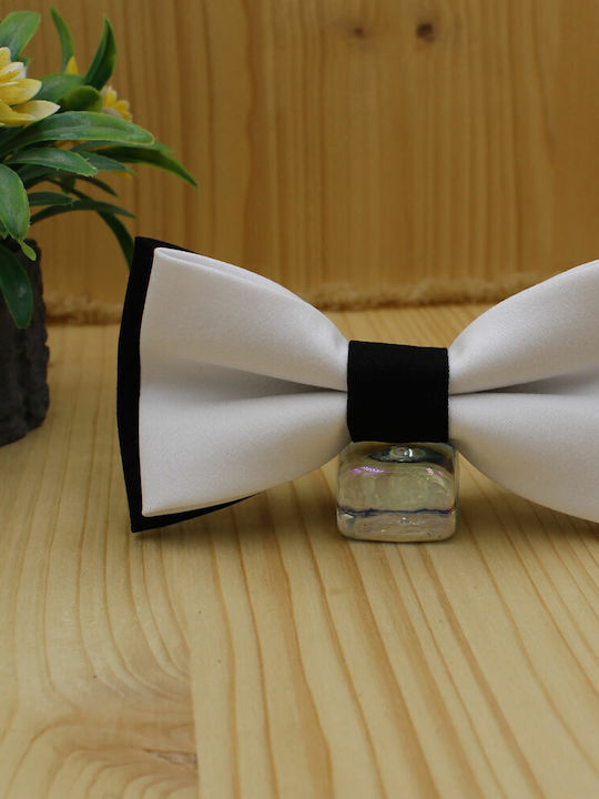 JFashion Handmade Cloth Bow Tie White Black