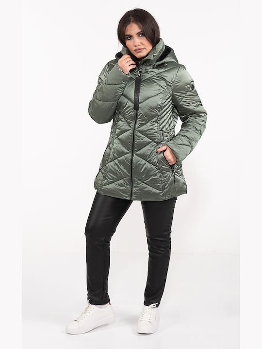 DISTRICT JACKET IN METALLIC COLOUR WITH DETACHABLE BUTTON LM31910223-GREEN