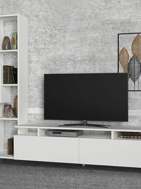 Έπιπλο Τηλεόρασης Tulip Λευκό Μ160xΠ29.5xΥ160cm