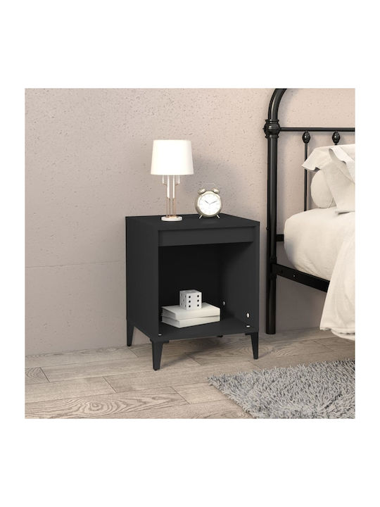 Wooden Bedside Table Black 40x35x50cm