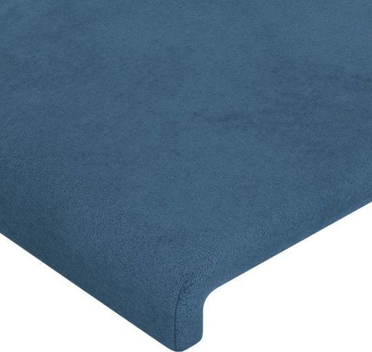 vidaXL LED Bed Headboard Fabric Dark Blue 103x88 cm