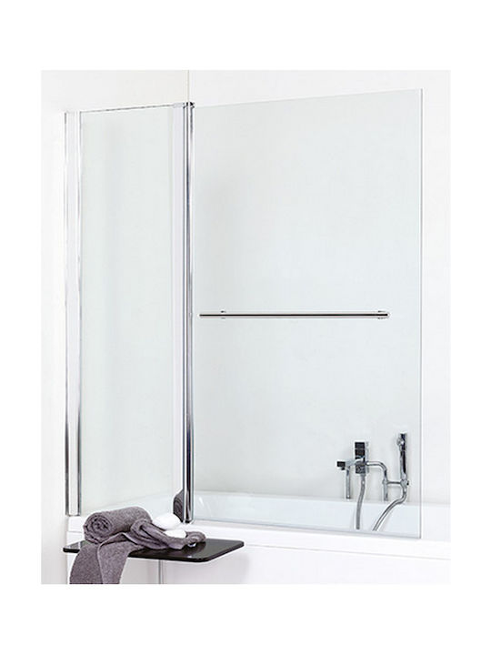 Crown 7100 Duschwand Badewanne 126x140cm Klarglas Chrom