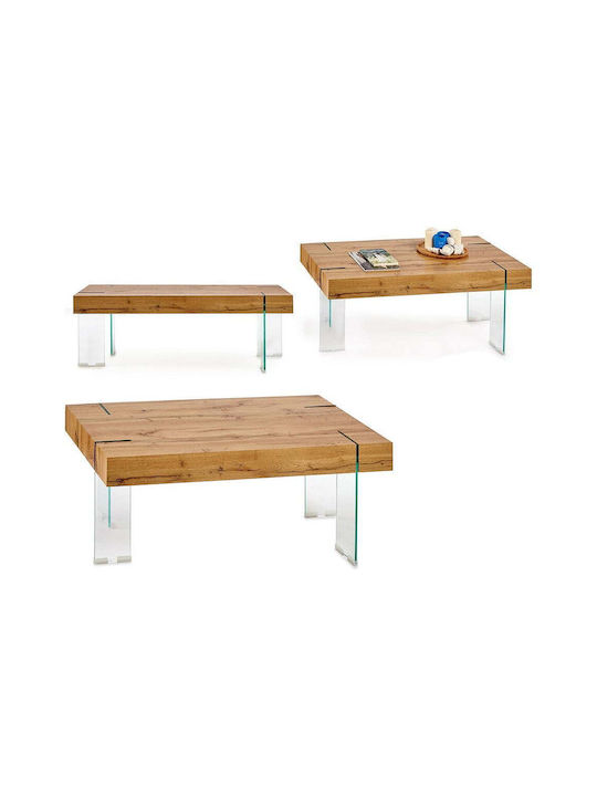 Rectangular Glass Coffee Table Natural L120xW60xH42cm