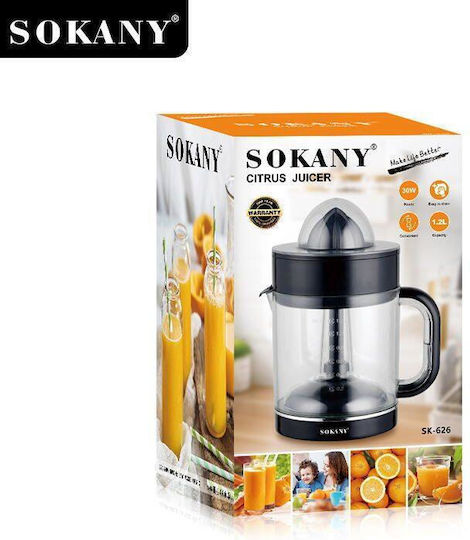 Sokany SK-CZ-626 Electric Juicer 30W with 1.2lt Capacity Black
