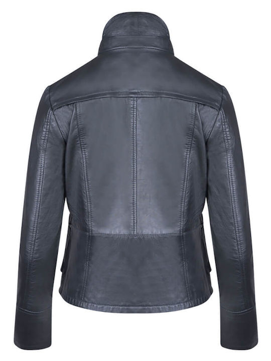 Prince Oliver Δερμάτινο Γυναικείο Biker Jacket Μαύρο