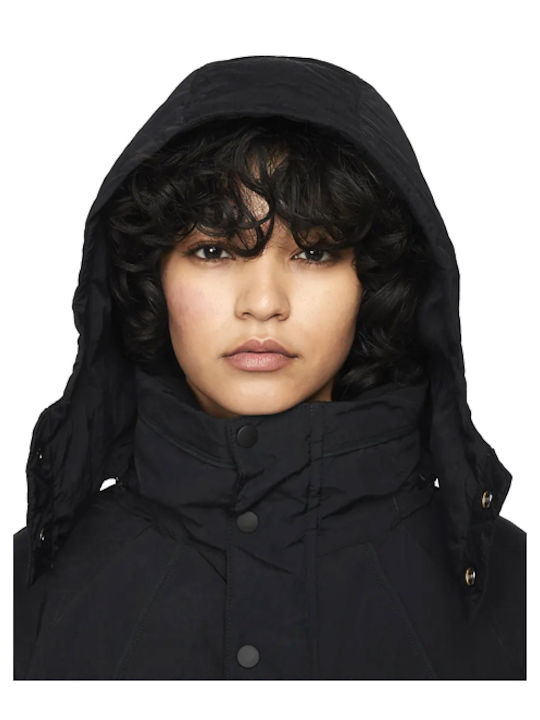 Lungă Jachetă de femei tip parka Negru