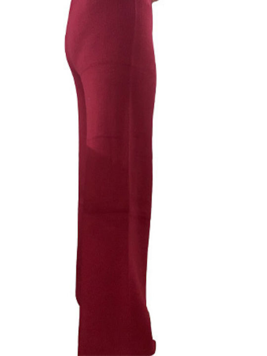 Women's knitted pants Bordeaux One Size