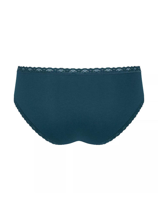24/7 Weekend Hipster Βαμβακερά Women's Slip 3Pack with Lace Blue / Ciel / Black