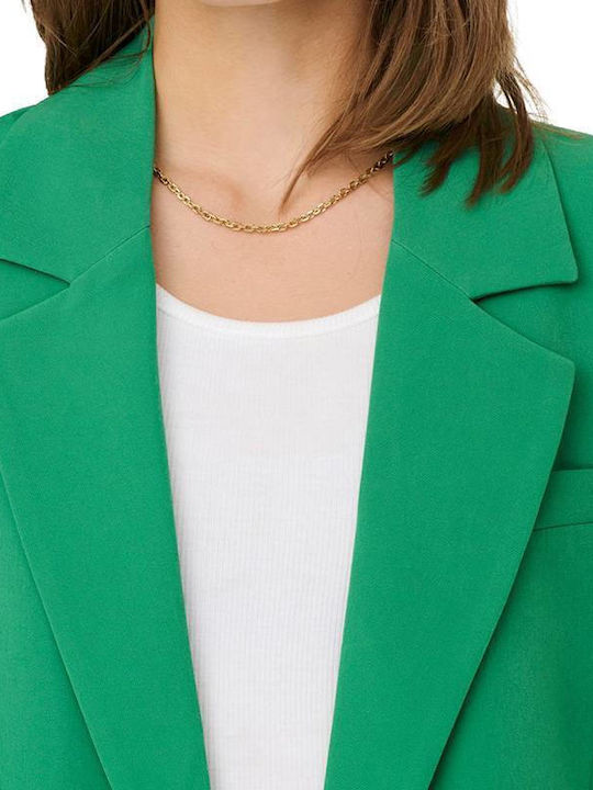 Only Long Women's Waisted Blazer Green