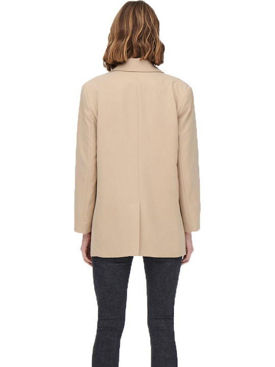 Only Lang Damen Blazer Beige