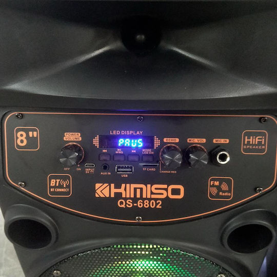 Kimiso Ηχείο Karaoke με Ενσύρματo Μικρόφωνο και Εφέ Φωτισμού QS-6802 Μαύρο