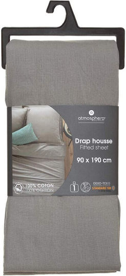 Atmosphera Cearșaf Single cu Elastic 90x190cm. Gri