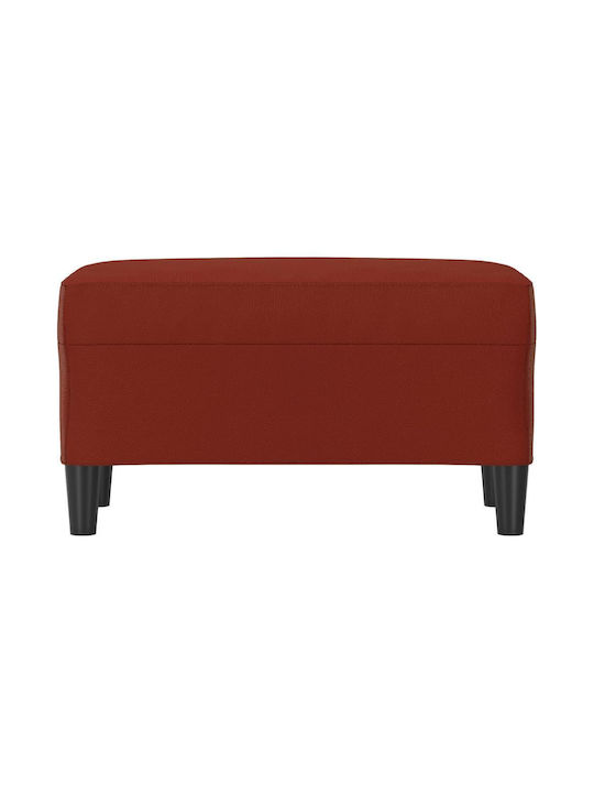 Burgundy Fabric Upholstered Bench Stool 70x35x41cm
