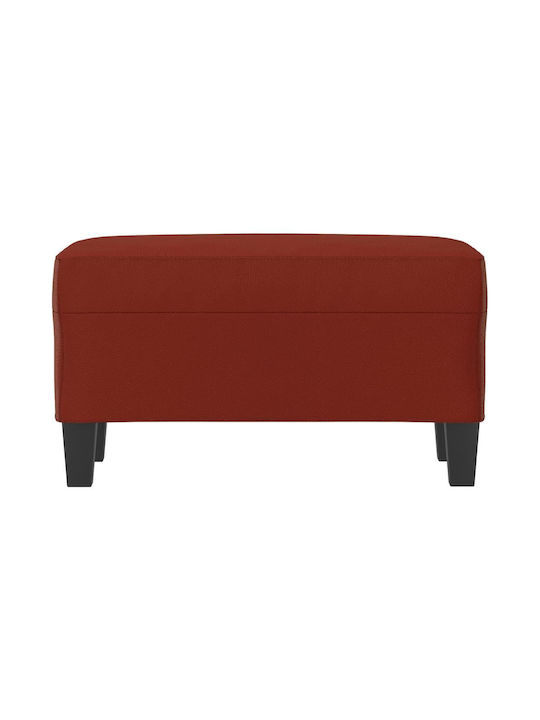 Burgundy Fabric Upholstered Bench Stool 70x35x41cm