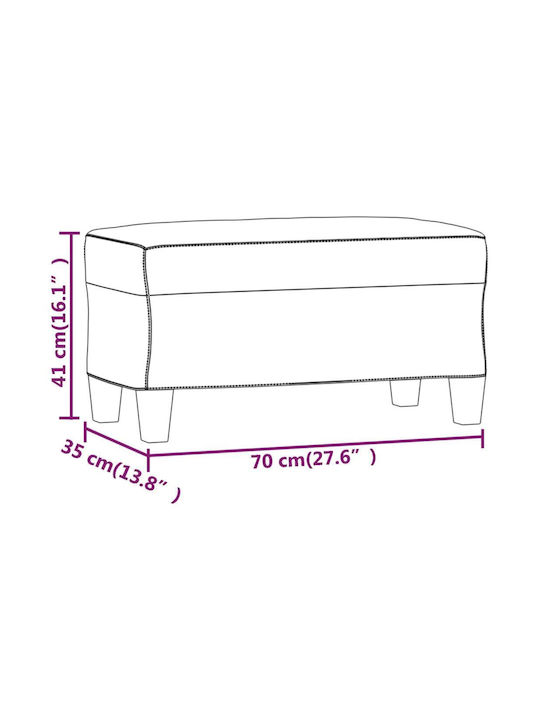 Burgundy Fabric Upholstered Bench Stool 70x35x41cm