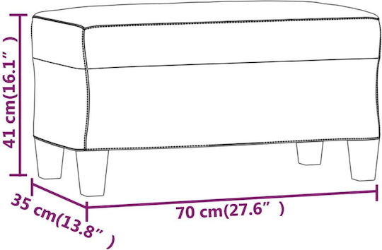 Ταμπουρέ Επενδυμένο με Ύφασμα Μπορντό 70x35x41εκ.
