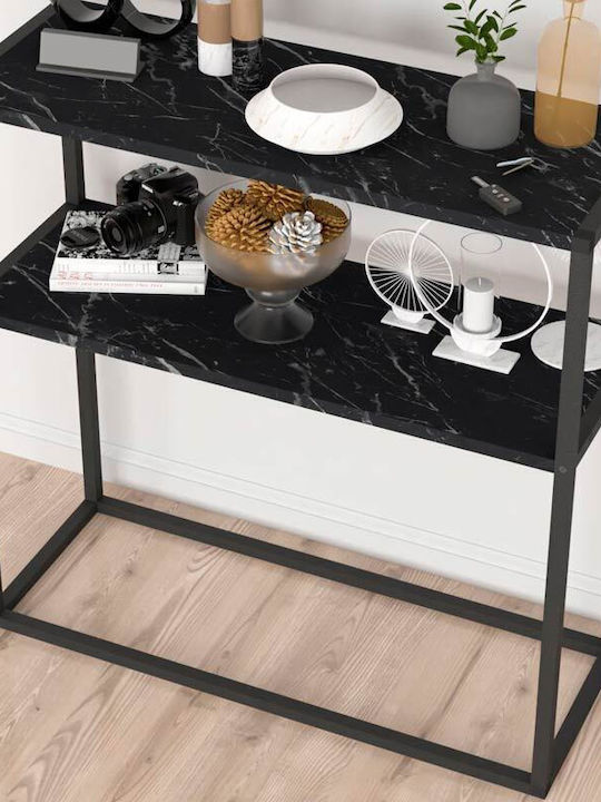 Castel Wooden Console Black L90xW33.5xH90cm