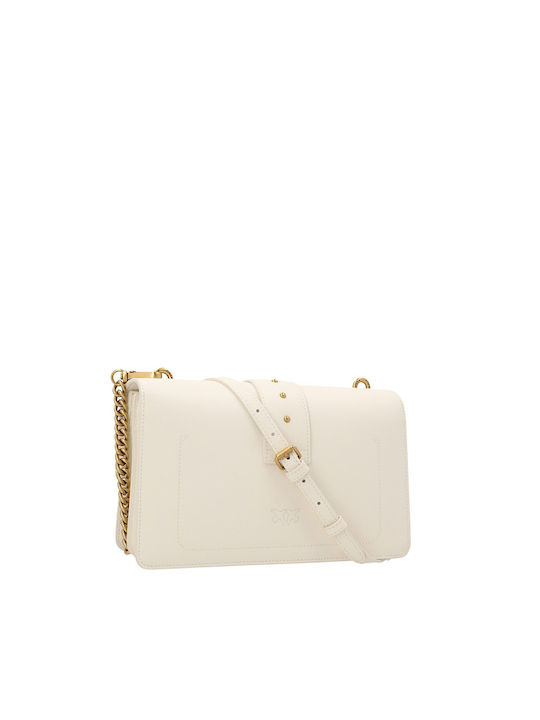 Pinko Love One Classic Leather Women's Bag Shoulder White