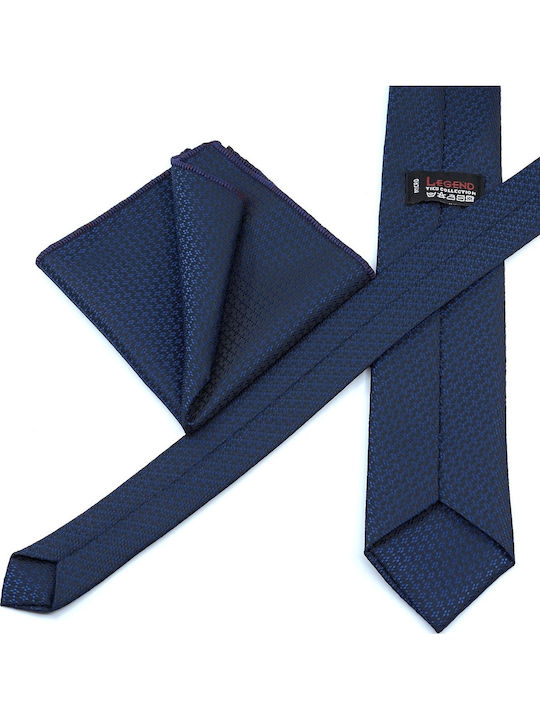 Legend Accessories Herren Krawatten Set Monochrom in Blau Farbe