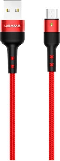 Usams U26 Плетена USB 2.0 до микро USB кабел Червен 1м (SJ312MC02) 1бр