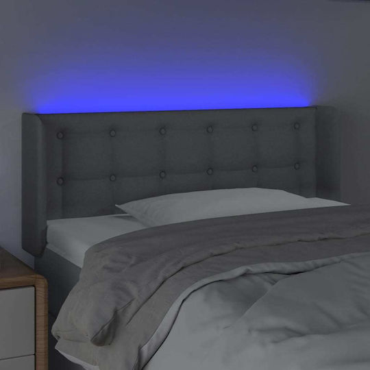 vidaXL LED Bed Headboard Fabric Light Grey 103x88cm
