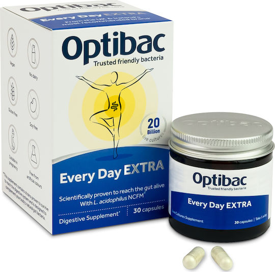 OptiBac For Every Day Extra Strength with Probiotics and Prebiotics 30 caps