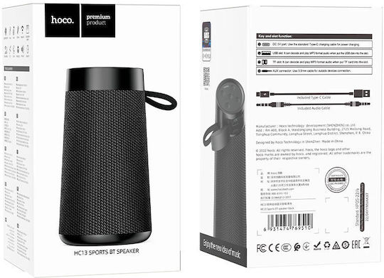 Hoco HC13 Ηχείο Bluetooth 5W με Ραδιόφωνο και Διάρκεια Μπαταρίας έως 3 ώρες Μαύρο