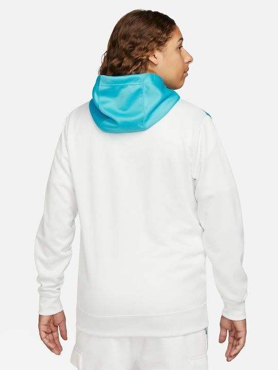 Nike Sportswear Repeat Men's Sweatshirt Jacket with Hood and Pockets Blue