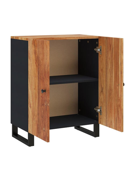 Living Room Display Cabinet Made of Solid Wood Brown 60x33x75cm