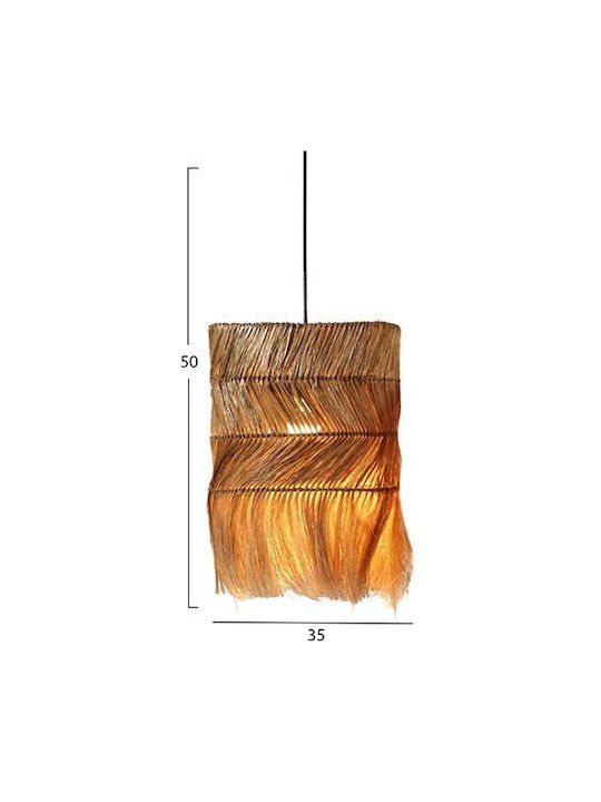 HomeMarkt Pendant Light Brown Boho with Rope for Socket E27 35cm