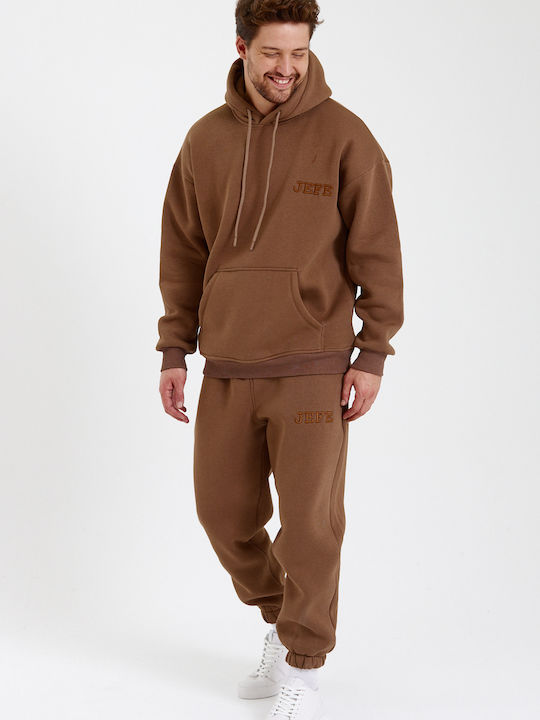 Herren-Sweatpants-Set Braun