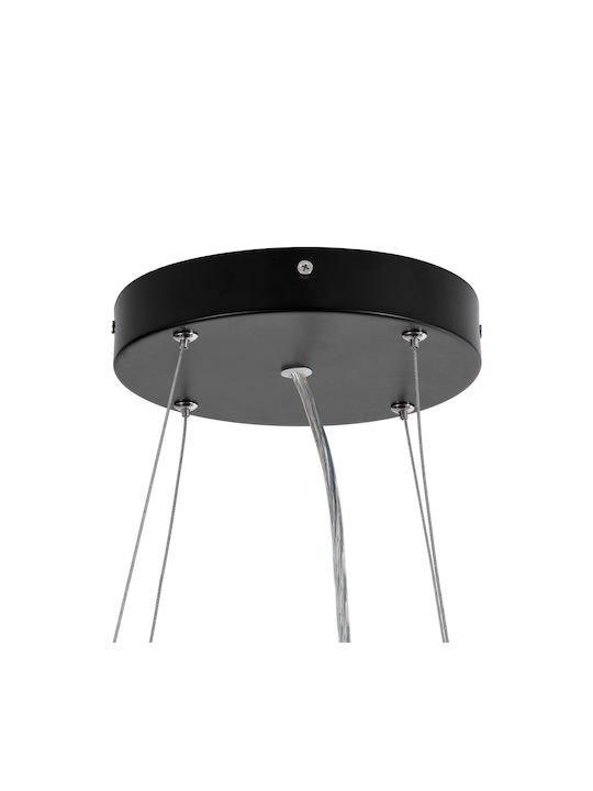 GloboStar Anatolia Lumină Suspendată Neagră LED cu Lumină Bianco Reglabilă 66.5x66.2x12.5cm