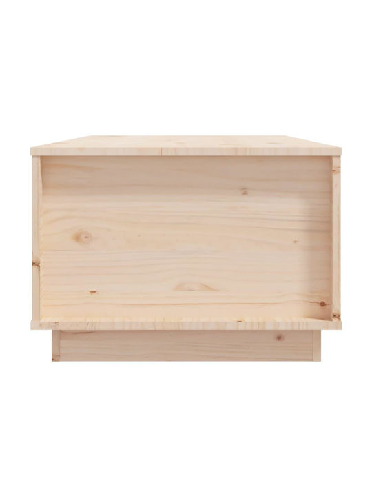 Rectangular Central Coffee Table Made of Solid Wood with Lifting Mechanism Beige 100x50x35 cm