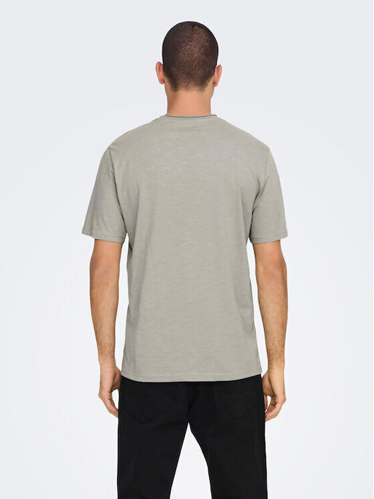 Only & Sons Herren T-Shirt Kurzarm Gray