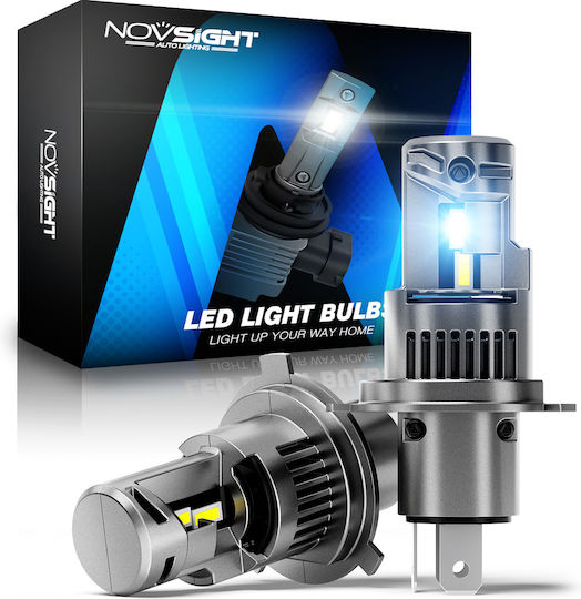 NovSight Car H4 Light Bulb LED 6500K Cold White 12-24V 90W 2pcs