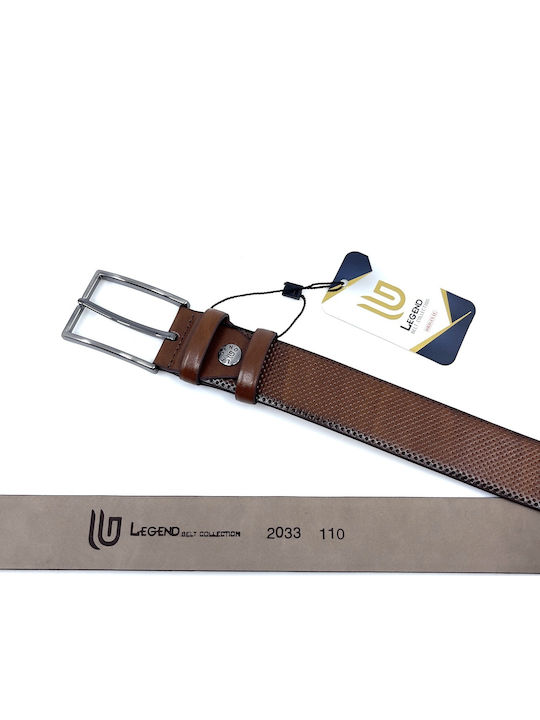 LGD-2033 Men's Belt Leather Tabac Brown