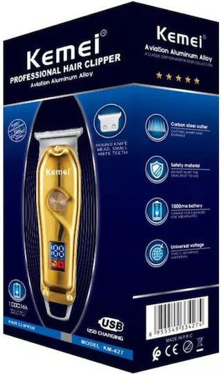 Kemei Rechargeable Hair Clipper Gold KM-427