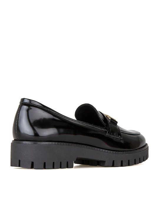 Patent Leather Women's Loafers in Black Color