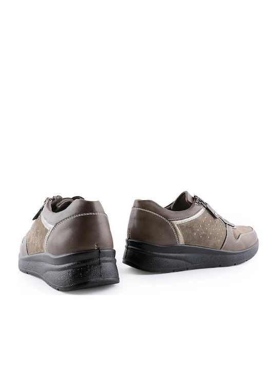 76013 Γυναικεία Sneakers Καφέ