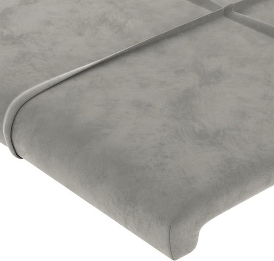 vidaXL Tăblie de Pat LED din Țesătură Gri Deschis 103x88 cm