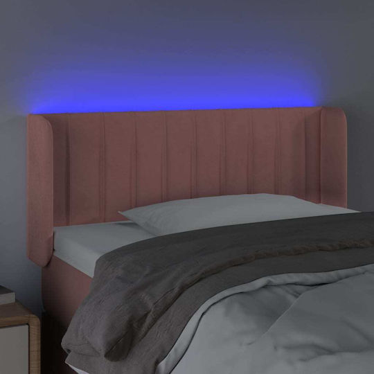 vidaXL LED-Kopfteil für Bett, Stoff, Rosa, 103x88 cm