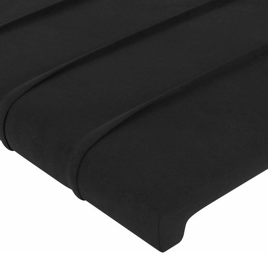 vidaXL Tăblie de Pat LED din Țesătură Neagră 103x88cm
