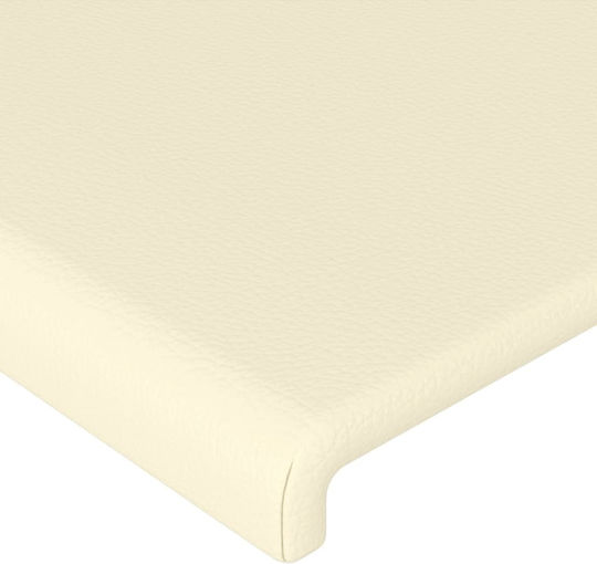 vidaXL vidaXL Kopfstützen für Betten mit Leder Ecru 160x118cm