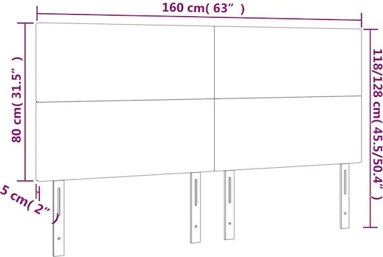 vidaXL vidaXL Kopfstützen für Betten mit Leder Ecru 160x118cm