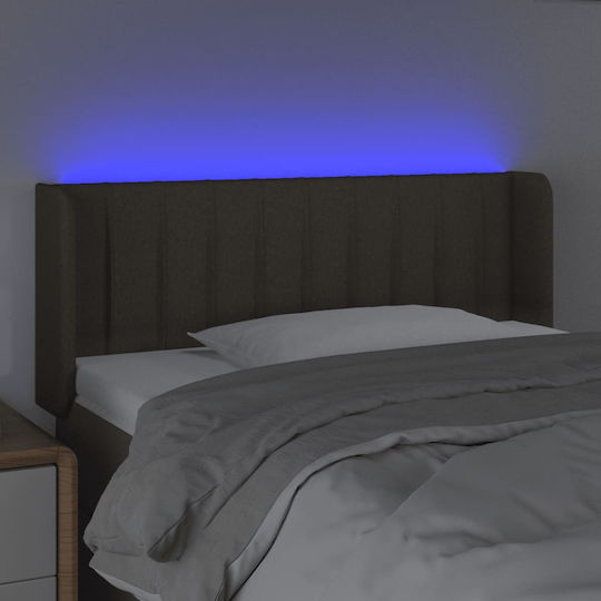 vidaXL Tăblie de Pat cu LED, din Țesătură, Taupe, 103x88 cm