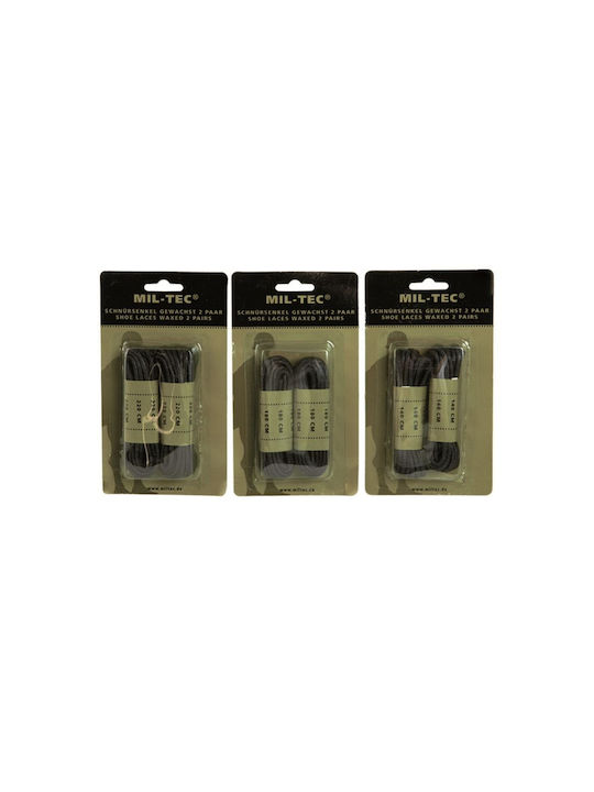 Mil-Tec Shoelaces Black 2pcs 220cm